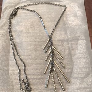 30” silver/ crystal necklace